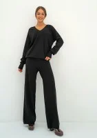 Akari - Black knitted trousers