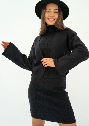 Kelie - Black knitted cardigan