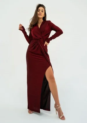 Mayell - Shiny claret maxi dress