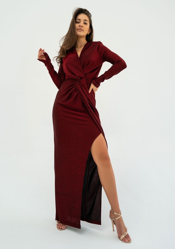 Mayell - Shiny claret maxi dress