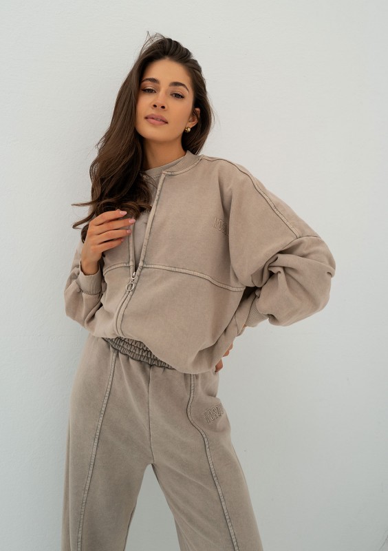 Shadi - Bluza rozpinana vintage Sprany Beż