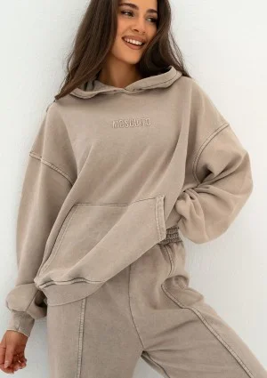 Shadi - Vintage beige oversize hoodie