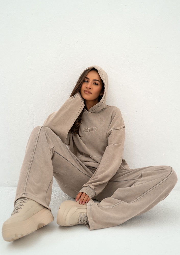 Shadi - Vintage beige oversize hoodie