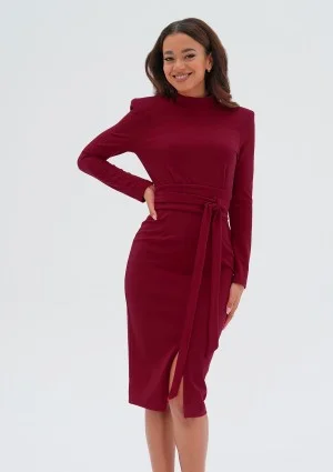 Lucia - Claret midi dress