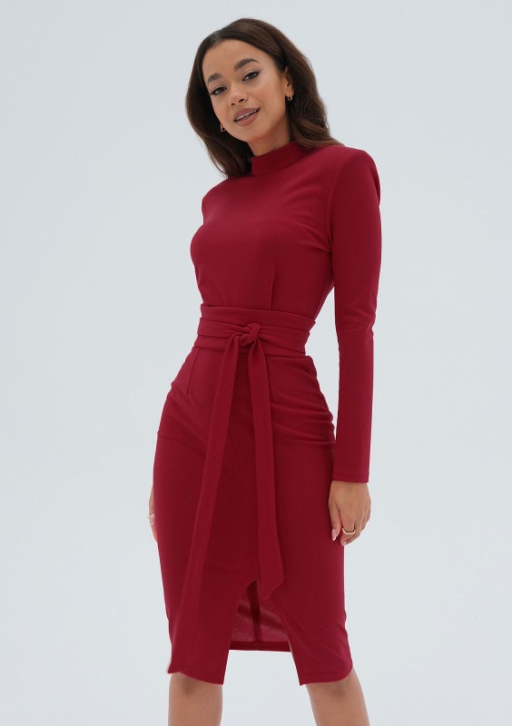 Lucia - Claret midi dress