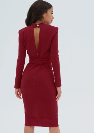 Lucia - Claret midi dress