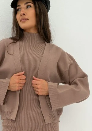 Kelie - Taupe knitted cardigan