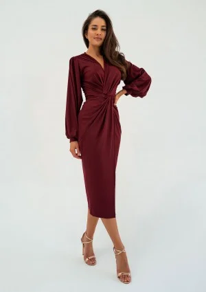 Labelle - Shiny claret midi dress