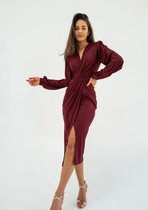 Labelle - Shiny claret midi dress