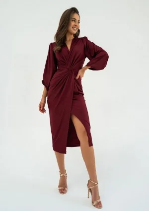 Labelle - Shiny claret midi dress