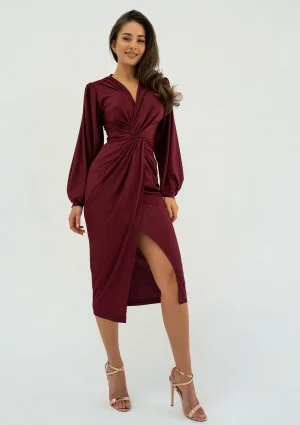 Labelle - Shiny claret midi dress