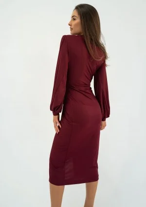 Labelle - Shiny claret midi dress