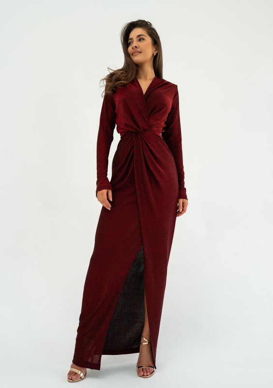 Mayell - Shiny claret maxi dress