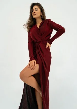 Mayell - Shiny claret maxi dress