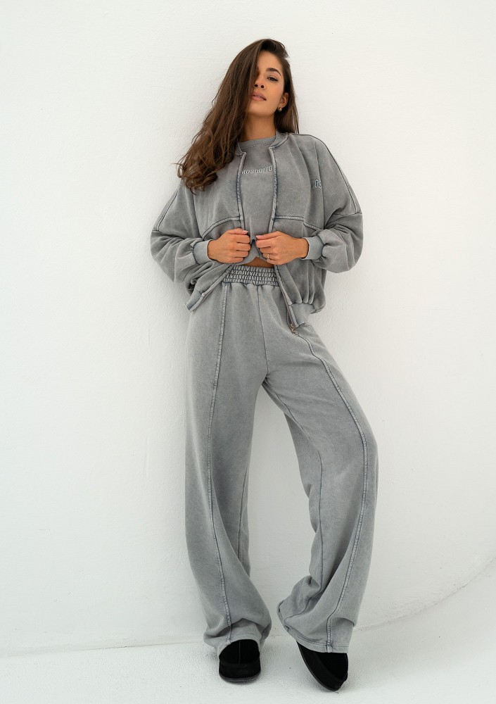 Shadi - Bluza rozpinana vintage Sprany Szary