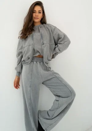 Shadi - Vintage grey zipped sweatshirt