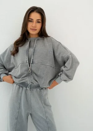 Shadi - Vintage grey zipped sweatshirt