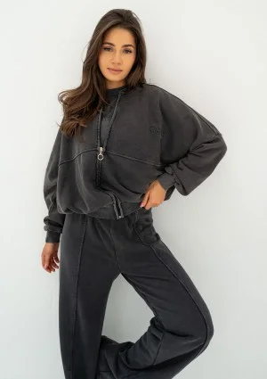 Shadi - Vintage black zipped sweatshirt