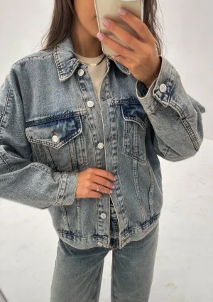 Mavi - Faded blue oversize denim jacket