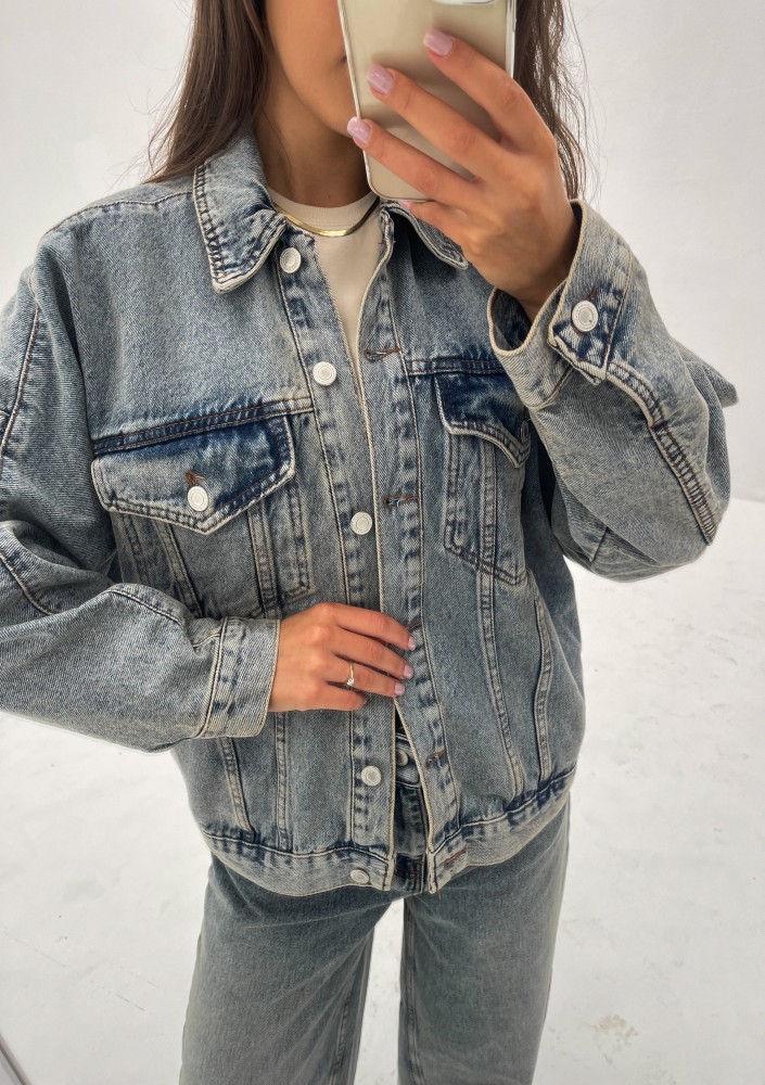Mavi - Faded blue oversize denim jacket