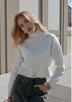Nari - Ecru polo neck sweater