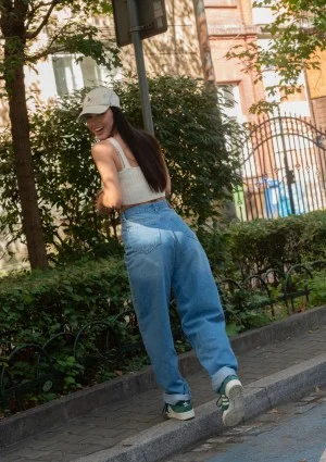 Cuff - Blue baggy jeans