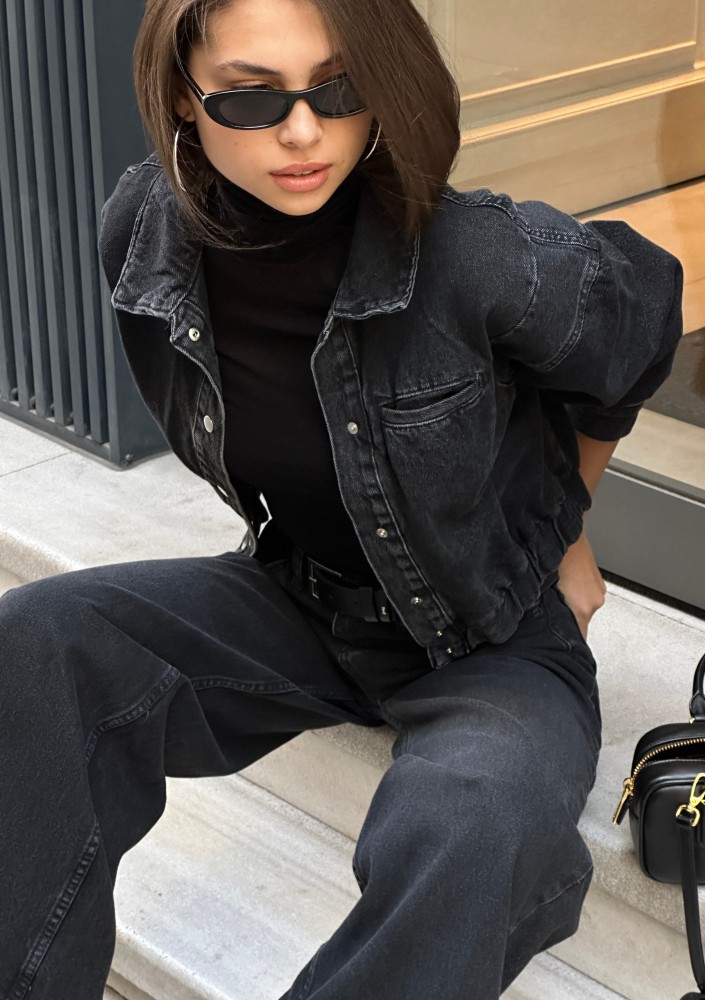 Sari - Black short denim jacket