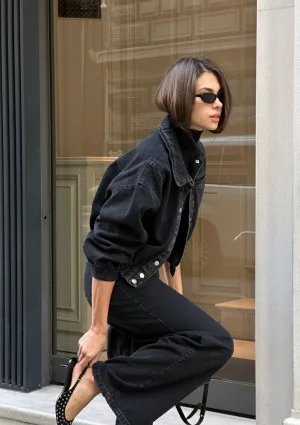 Sari - Black short denim jacket