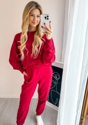 Pure - Spodnie dresowe Cherry Red