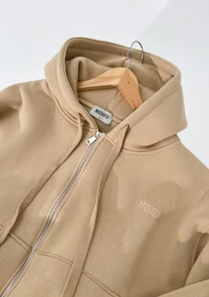 Glee - Beige zipped hoodie