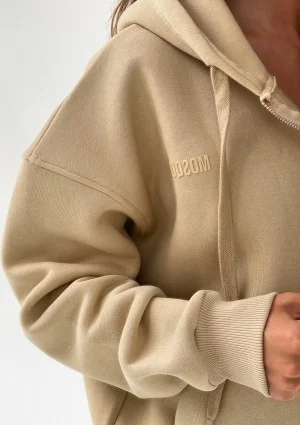 Glee - Beige zipped hoodie