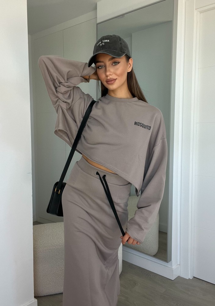 Shire - Spódnica dresowa midi Taupe