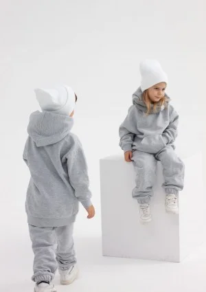 Pure - Grey melange kids hoodie