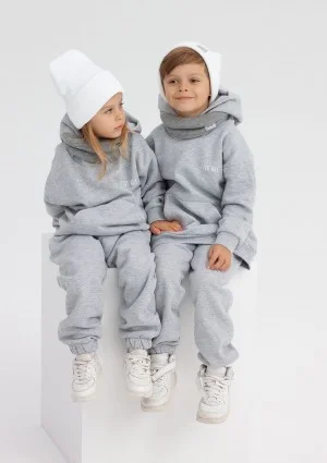 Pure - Grey melange kids hoodie