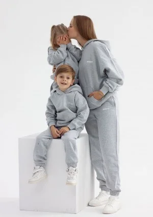 Pure - Grey melange kids hoodie