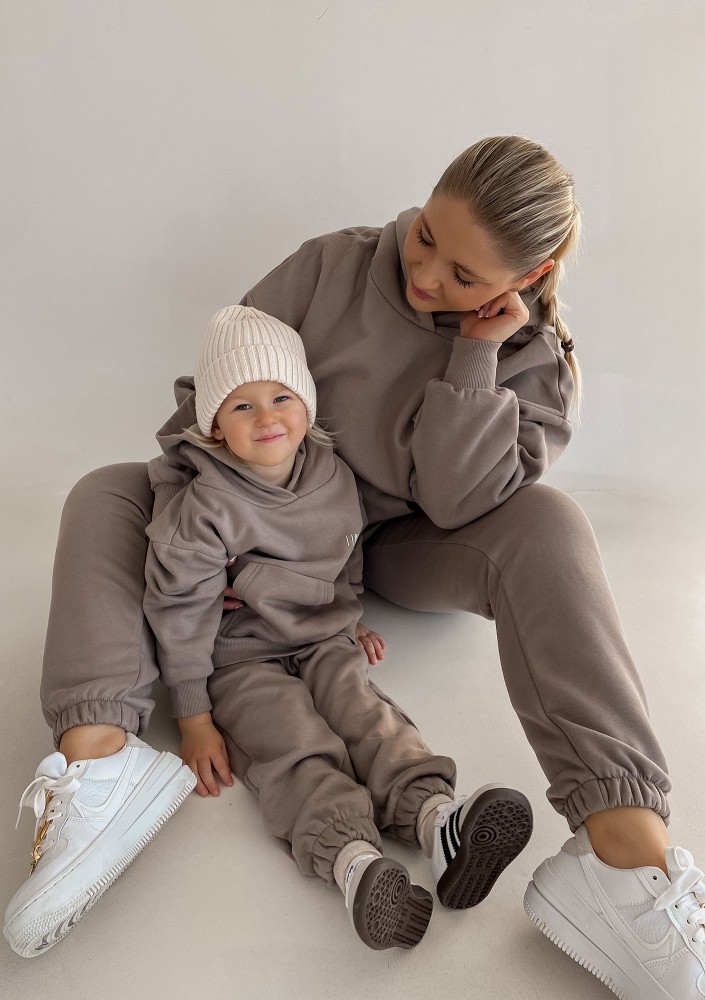 Pure - Bluza dziecięca z kapturem Simply Taupe