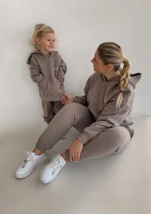 Pure - Bluza dziecięca z kapturem Simply Taupe