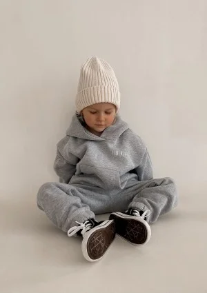 Pure - Grey melange kids hoodie