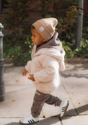 Kids beige teddy hoodie