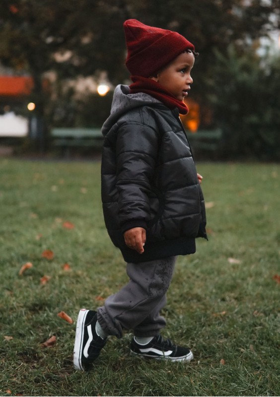 Kids black quilted bomber jacket