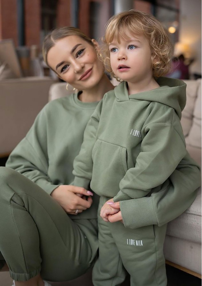 Pure - Bluza dziecięca z kapturem Olive