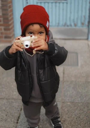 Winter cherry red kids beanie