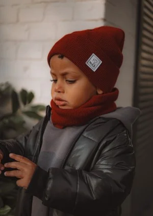 Winter cherry red kids beanie