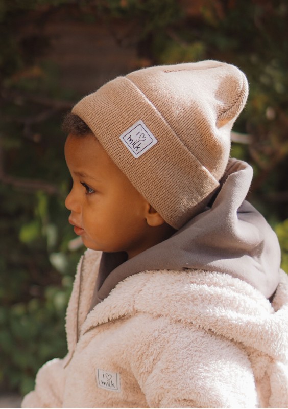 Winter coffee beige kids beanie
