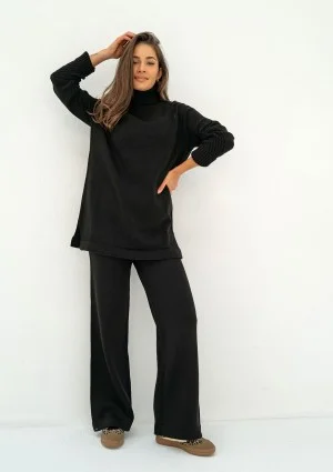 Oudhy - Long black polo neck sweater