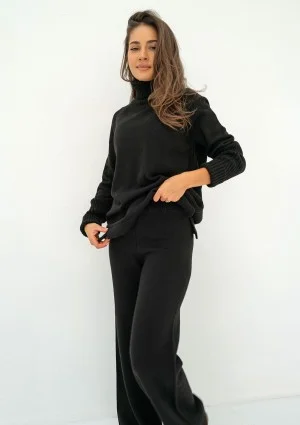 Oudhy - Long black polo neck sweater