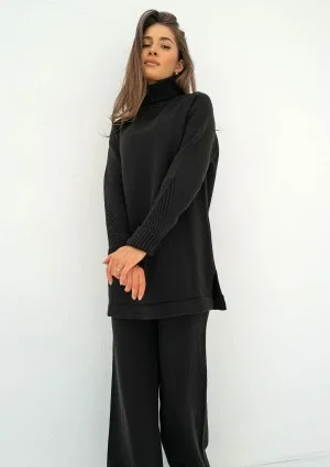 Oudhy - Long black polo neck sweater