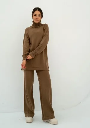 Oudhy - Long brown polo neck sweater