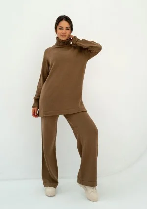 Oudhy - Long brown polo neck sweater