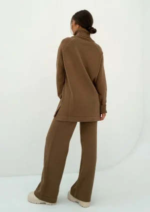 Oudhy - Long brown polo neck sweater